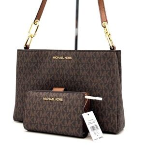 Michael Kors Trisha Triple Compartment Crossbody Bag & Bifold Zip Chain Wallet
